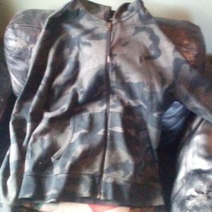 Authentic POLO RALPH LAUREN CAMO SWEAT SUIT (zip up hoodie & sweat pants ) large